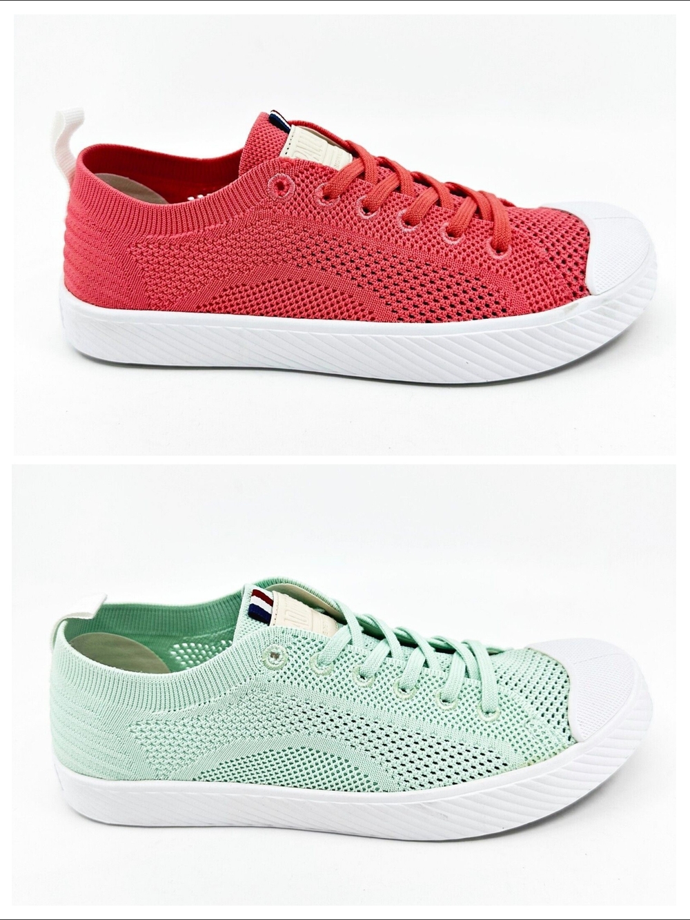 Two pairs!! Like New Palladium Coral Pink And Mint Green Canvas Sneakers 9.5